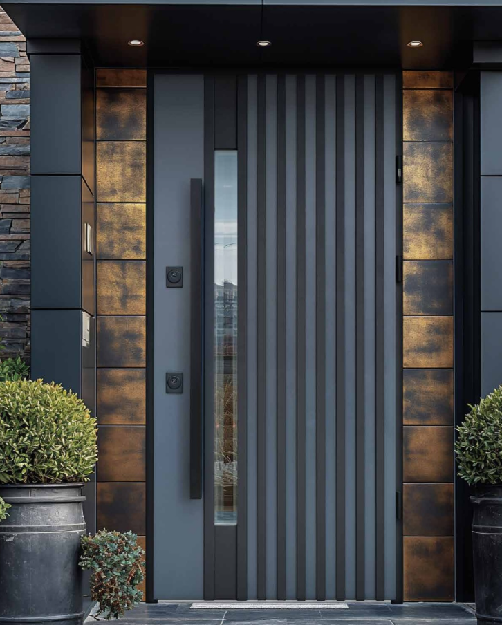 Puerta acorazada Guardamar con cerradura italiana antirrobo y escudo DISEC