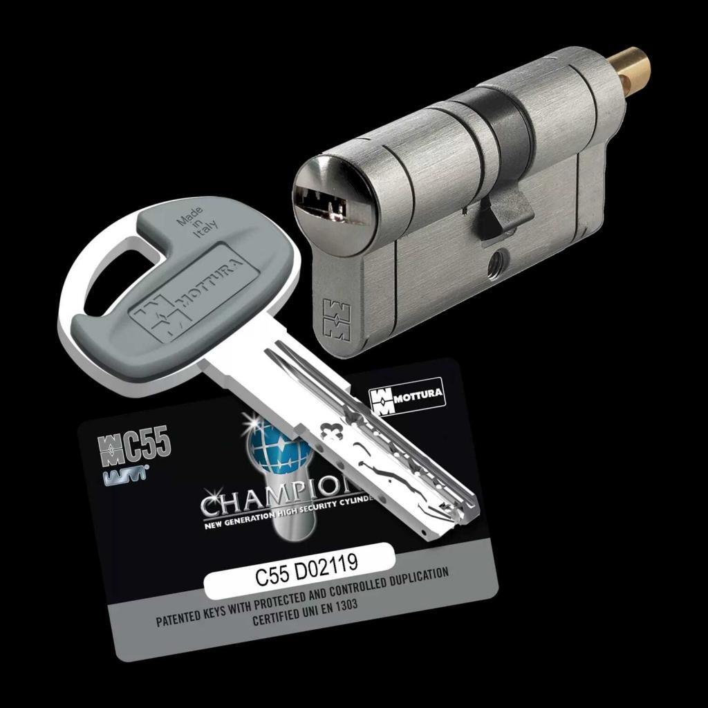 Cilindro Mottura Champions Pro C55 alta seguridad llave patentada para puertas acorazadas