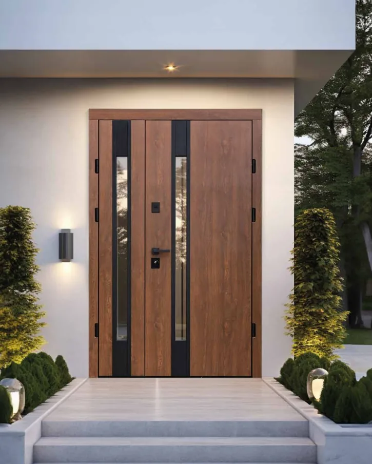 Puerta blindada con apertura lateral.